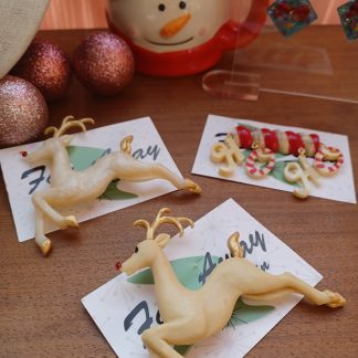 * XMAS SPECIAL * Golden Rudolph Brooches